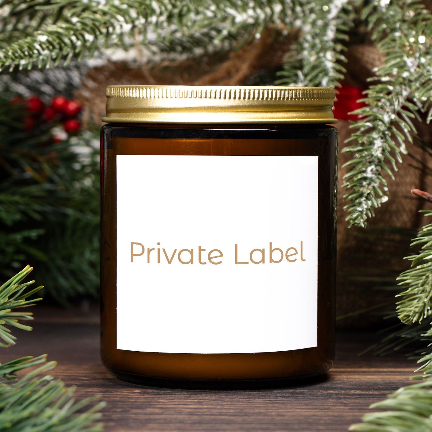 Private Label Candle Amber Jar 9oz