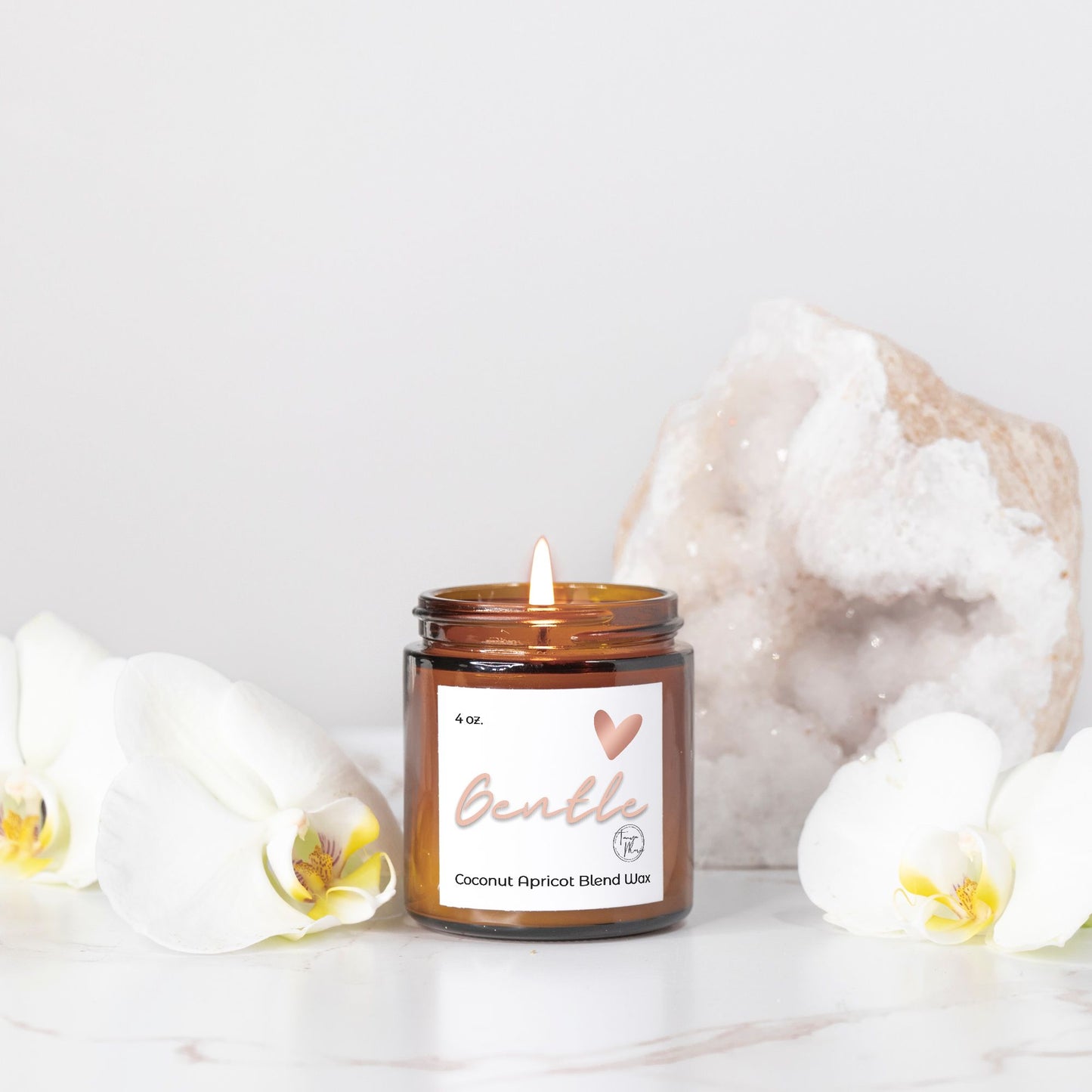 Tanya Marie Signature Heart Gentle Candle Amber Jar 4oz.