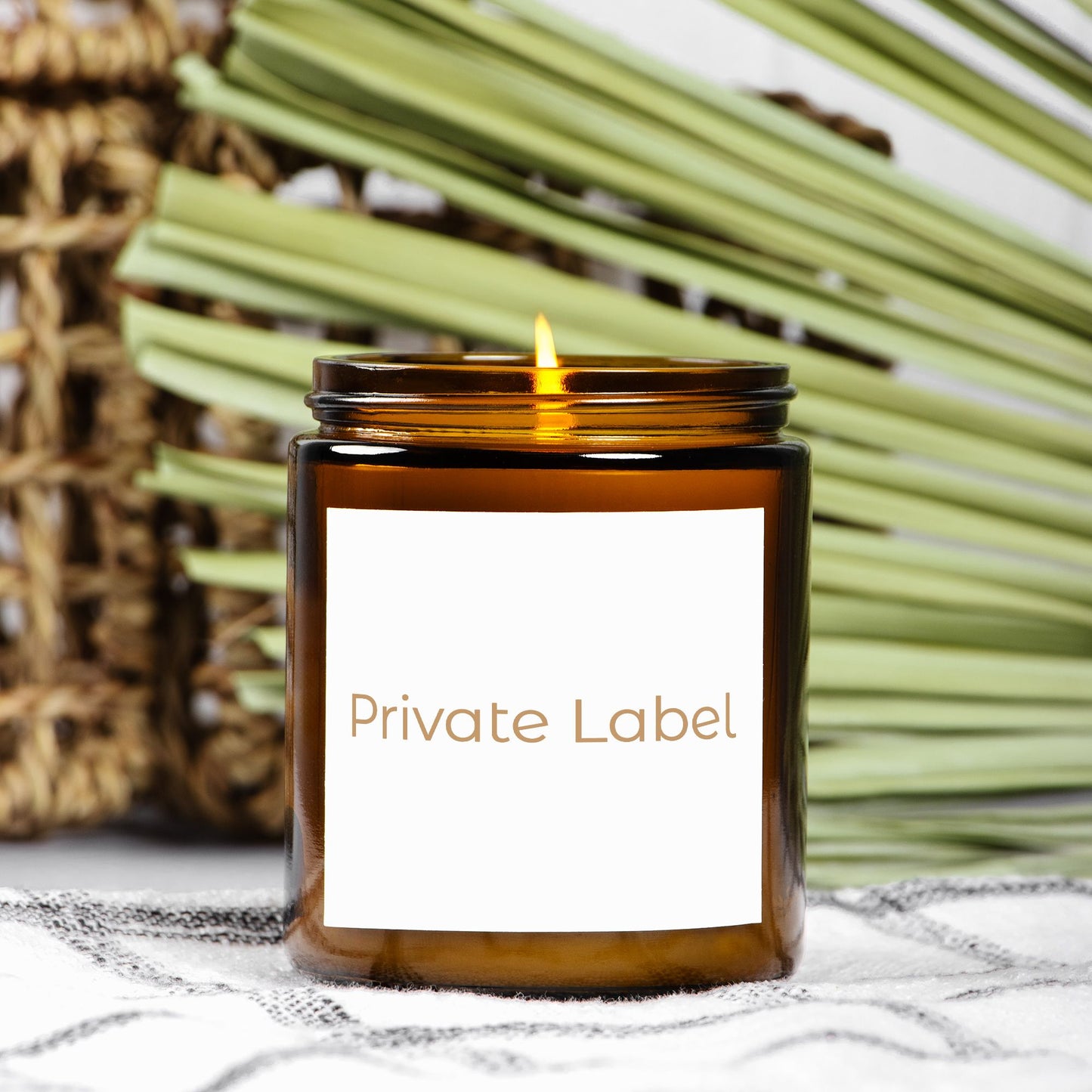 Private Label Candle Amber Jar 9oz