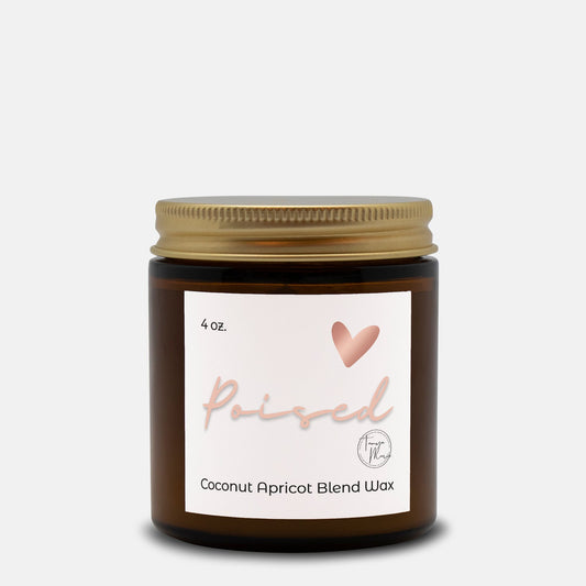 Tanya Marie Signature Heart Poised Candle Amber Jar 4oz.