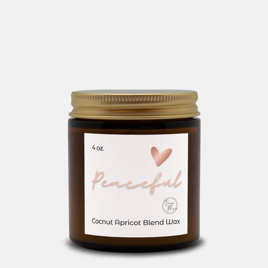Tanya Marie Signature Heart Peaceful Candle Amber Jar 4oz.