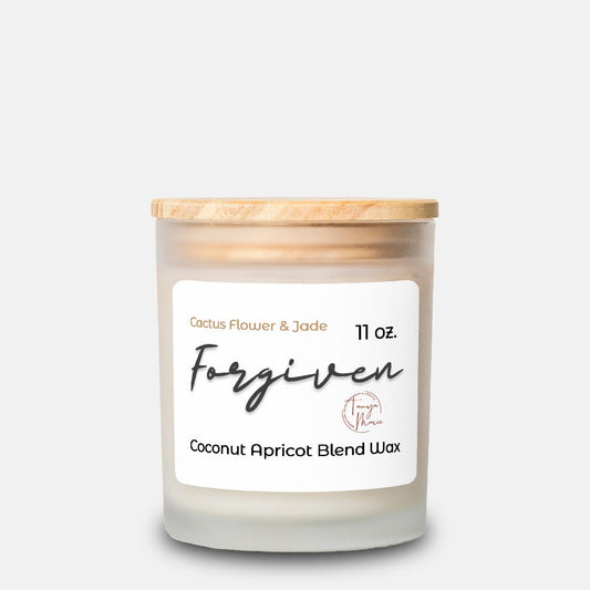Tanya Marie "Forgiven" Cactus Flower & Jade Candle Frosted Glass