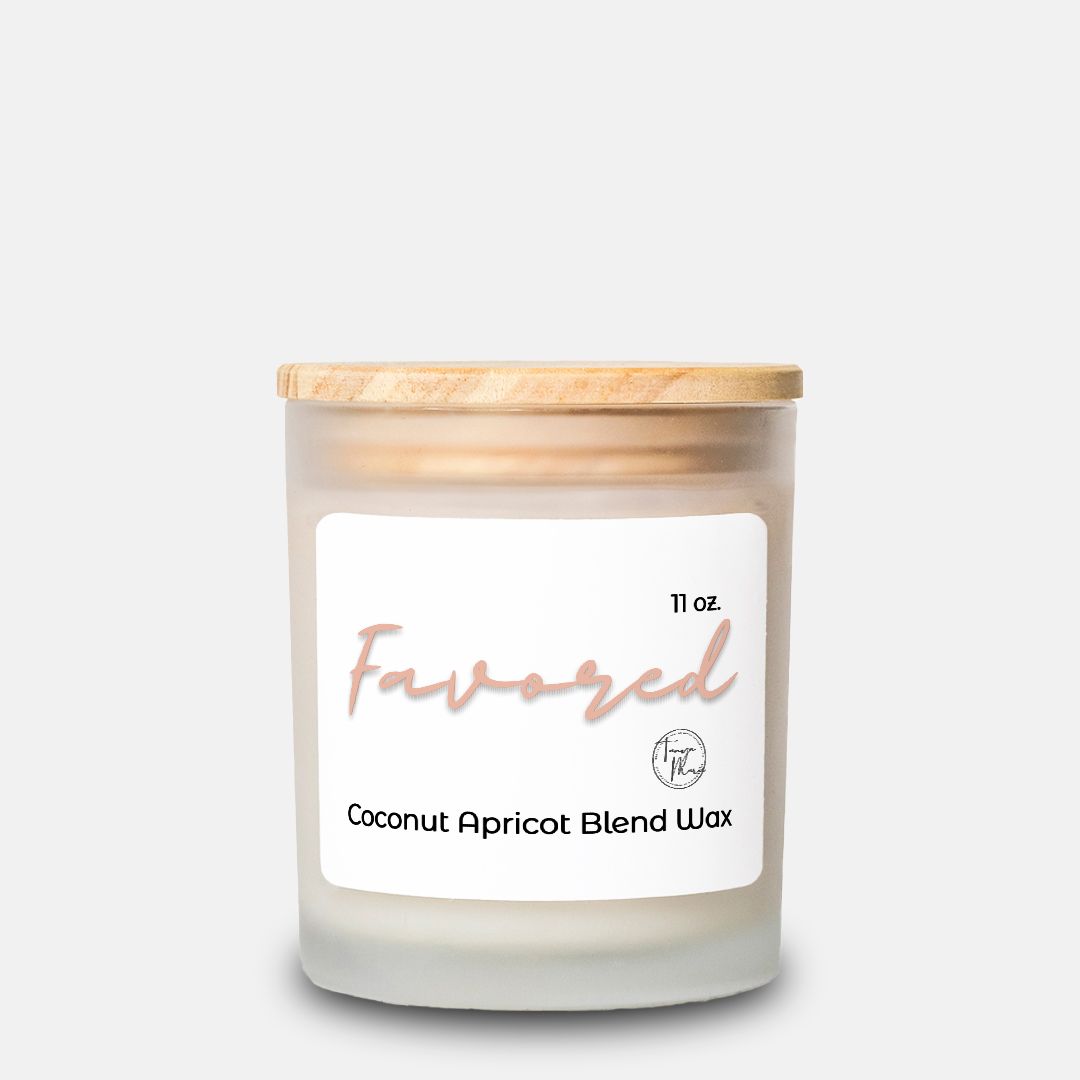 Tanya Marie "Favored" Candle Frosted Glass Hand Poured 11 oz.