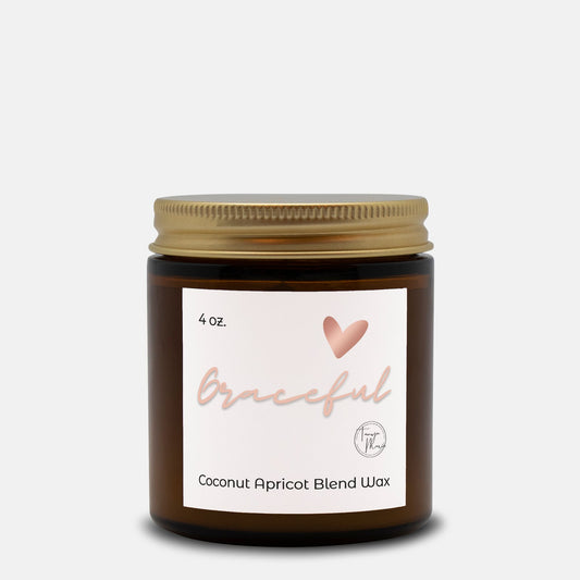 Tanya Marie Signature Heart Graceful Candle Amber Jar 4oz.