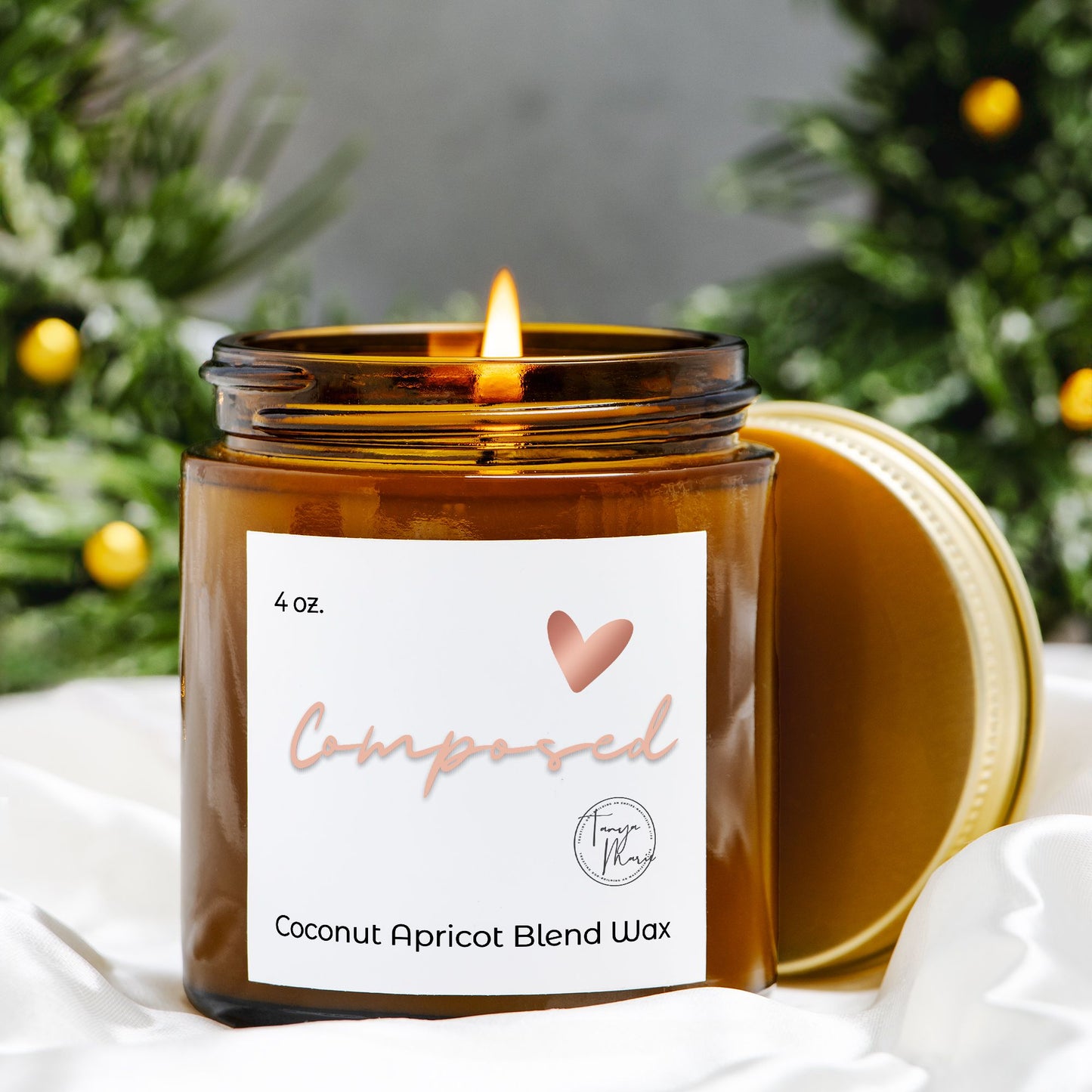 Tanya Marie Signature Composed Candle Amber Jar 4oz.