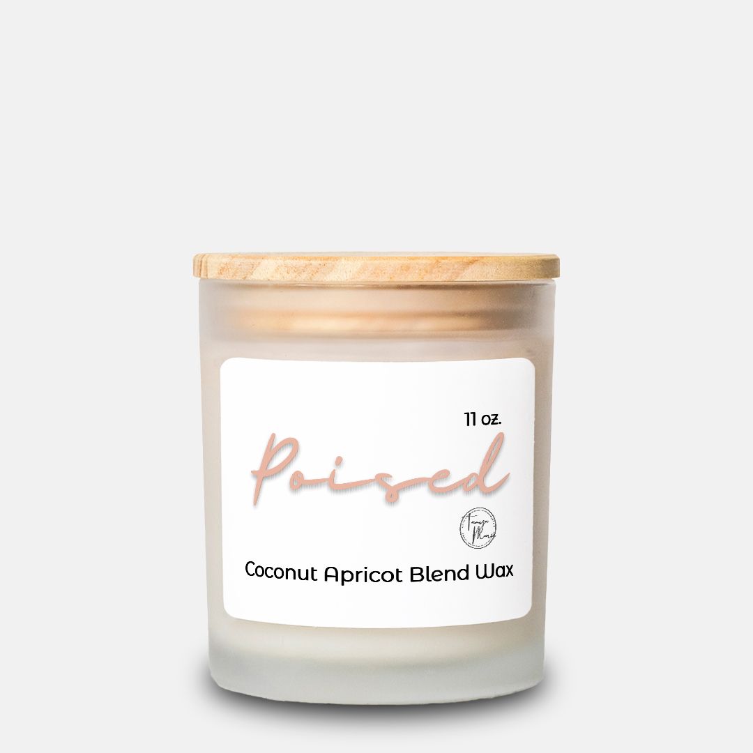 Tanya Marie "Poised" Candle Frosted Glass Hand Poured 11 oz.