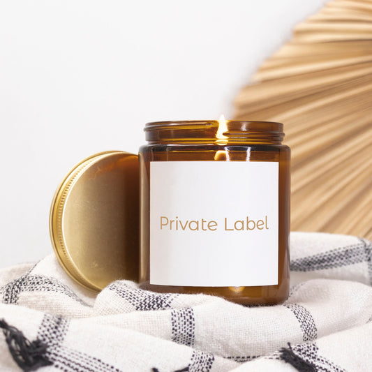 Private Label Candle Amber Jar 9oz