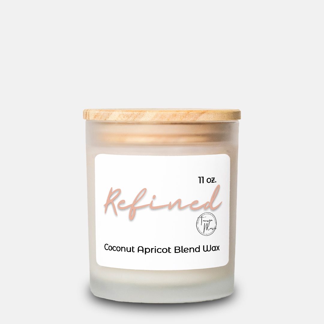 Tanya Marie "Refined" Candle Frosted Glass Hand Poured 11 oz.